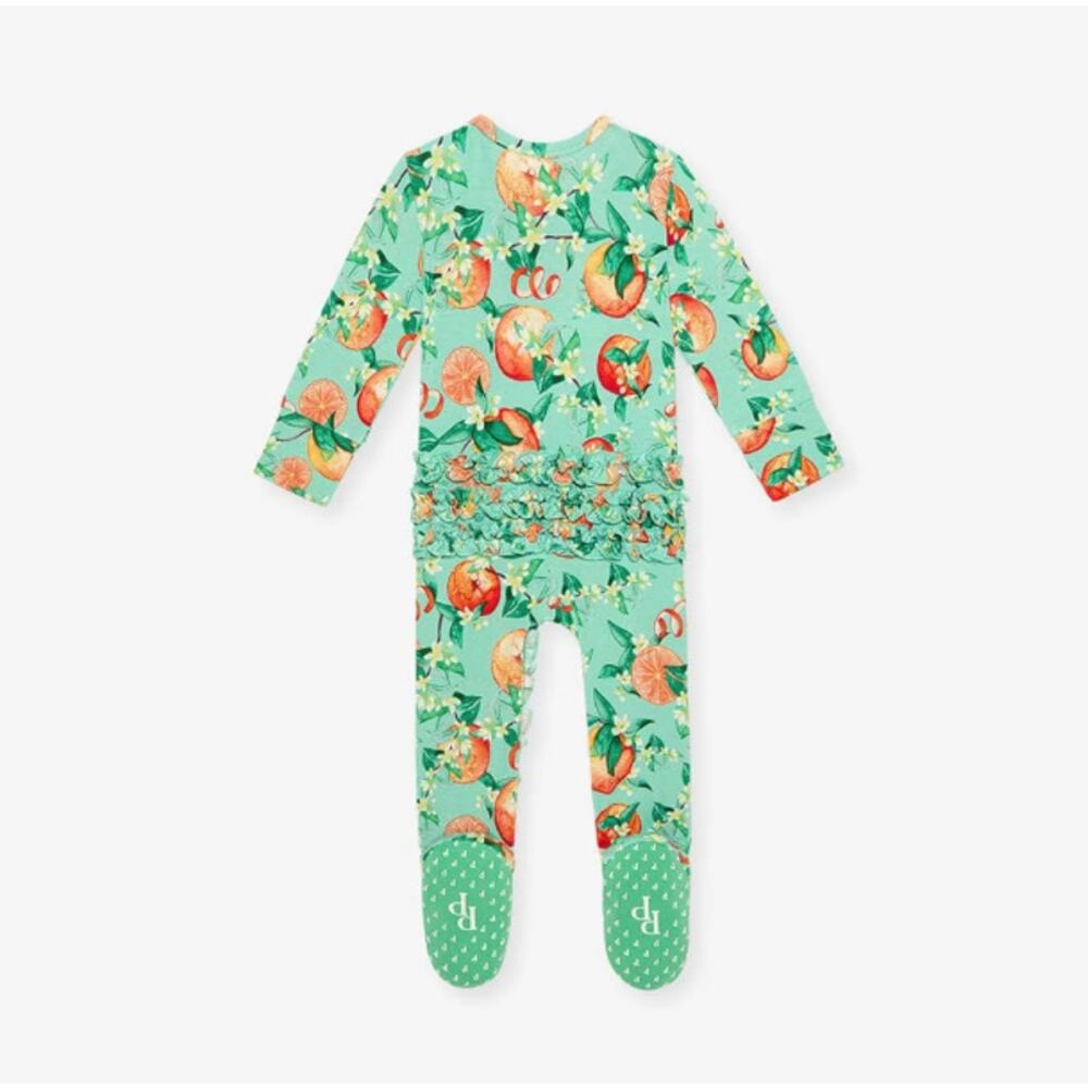 Posh Peanut (Bundle of 2) Ruffled Zippered One-Piece Footie - Size 6-9 Months - Picture 5 of 9